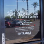 Exterior view of the Goodwill Learning Lab door