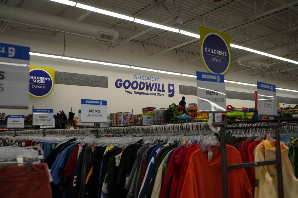 Goodwill AZ | racks of clothing inside Goodwill store