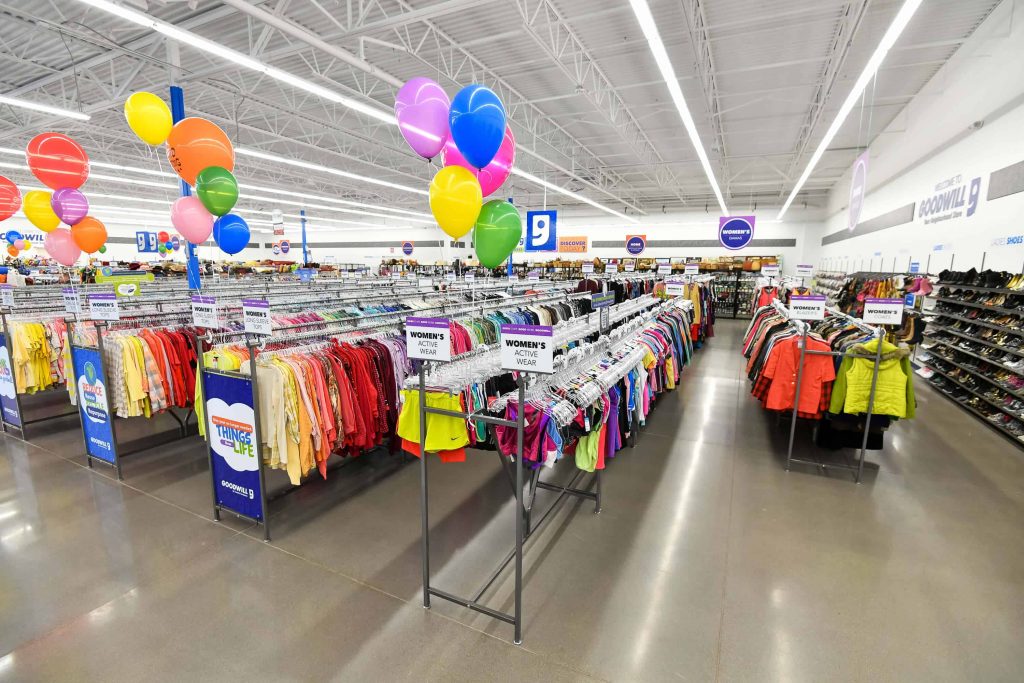 Goodwill AZ | Rack of clothing in store